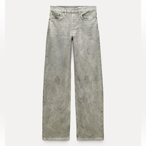 Zara Slim Jacquard Mid Waist Jeans